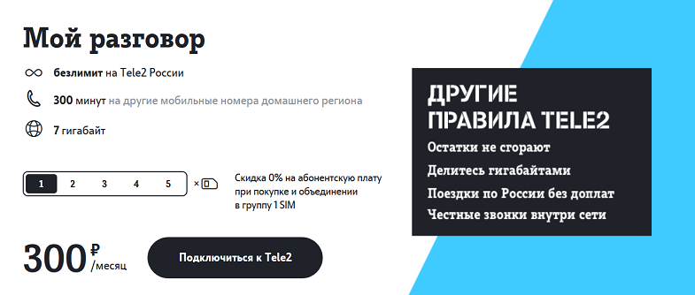 Тариф Tele2 "Мой разговор"