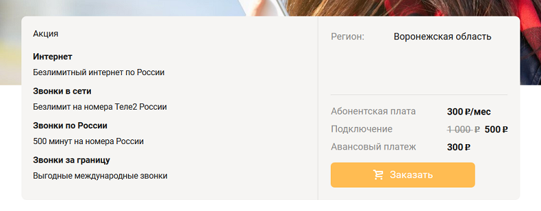 Тариф Tele2 "Прозрачные границы M"